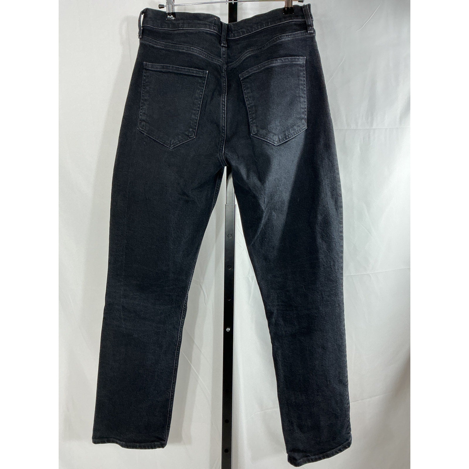 Agolde 'Riley' Black Cotton Long Straight Denim Jean Size 29