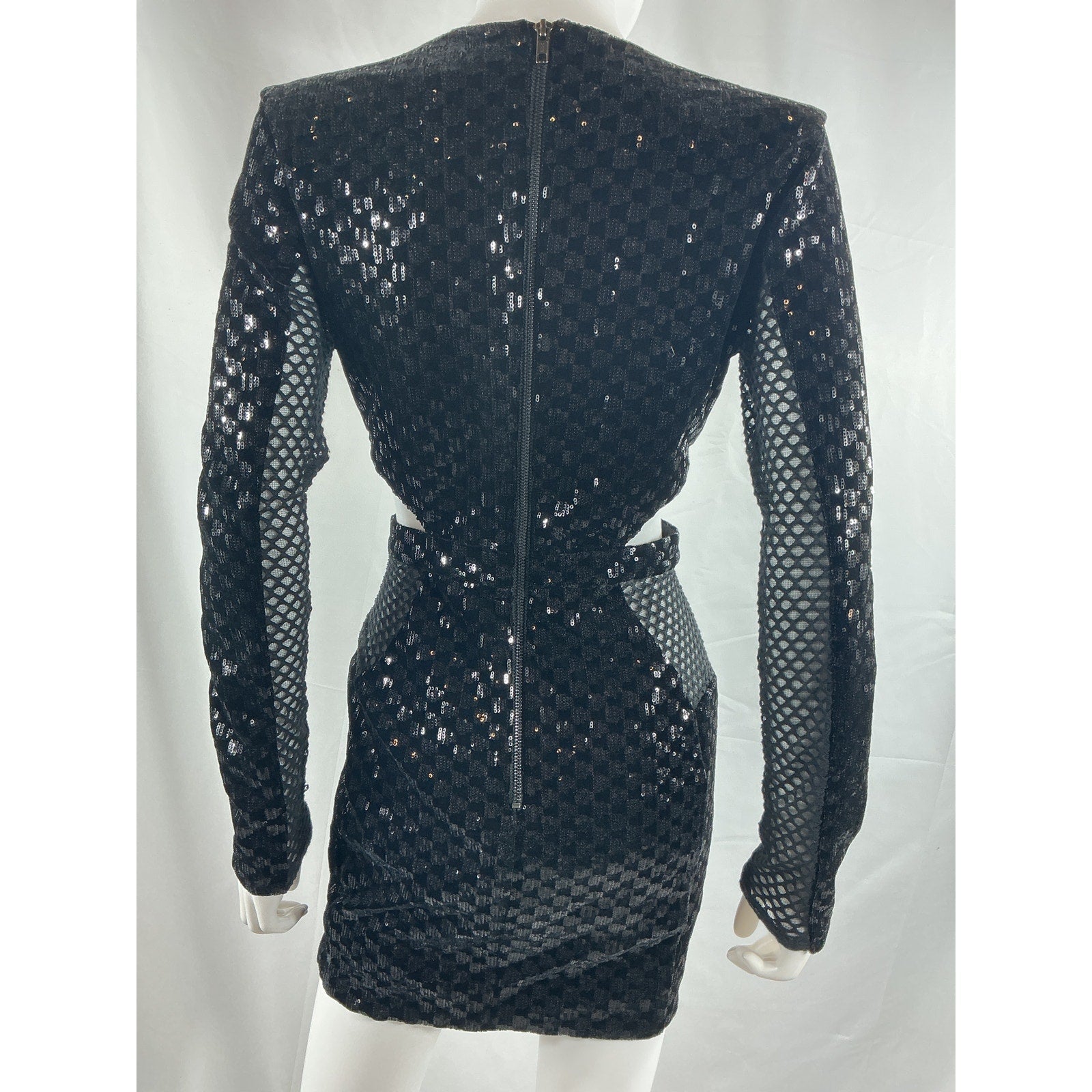 Michael Costello X Revolve 'Elise' Black Poly Mini Dress Size S - NWT