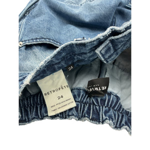 Retrofête Distressed Blue Everette Cargo Pants Size 24