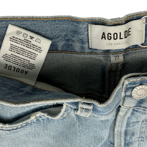 Agolde Vintage Blue Parker Angled Hem Skirt Size 27