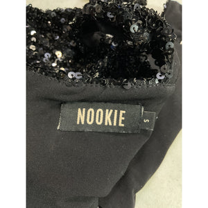 Nookie 'Luma' Black Sequin Crop Top Size S