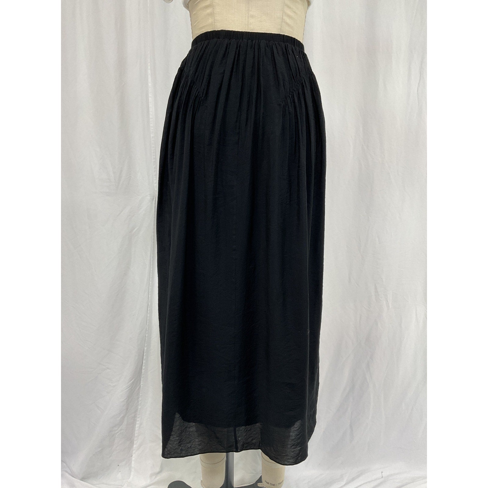 Anna October Black Viscose Ruffle Embellishment Midi Length Skirt Size XS