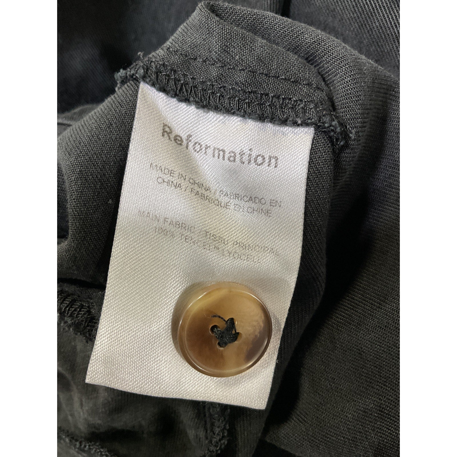 Reformation 'Mason' Black Pant Size 0