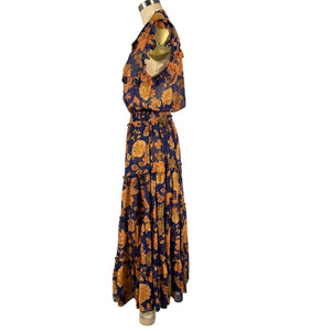 Misa Los Angeles Floral Blue Tina Dress Size S