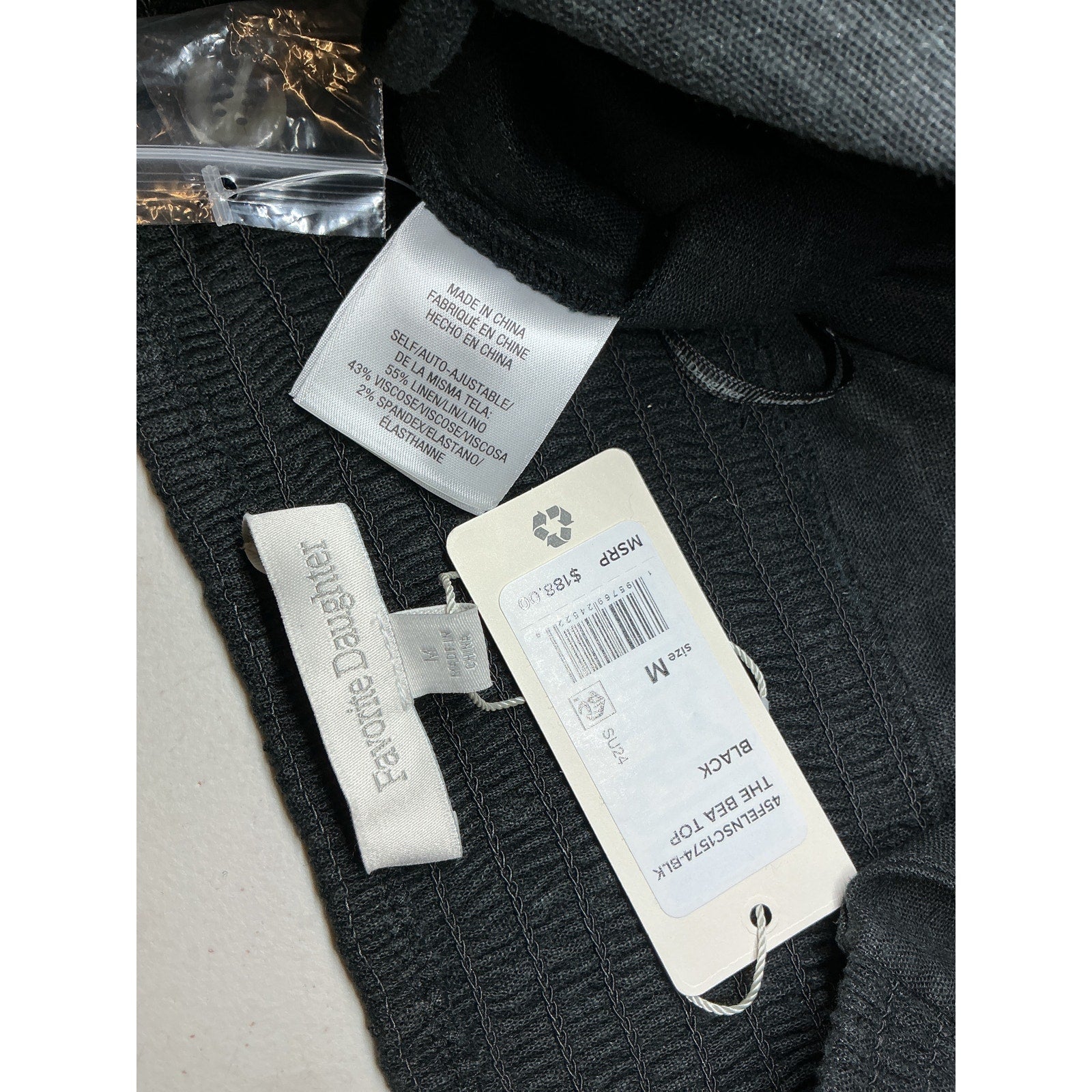 Favorite Daughter 'The Bea' Black Linen Top Size M - NWT