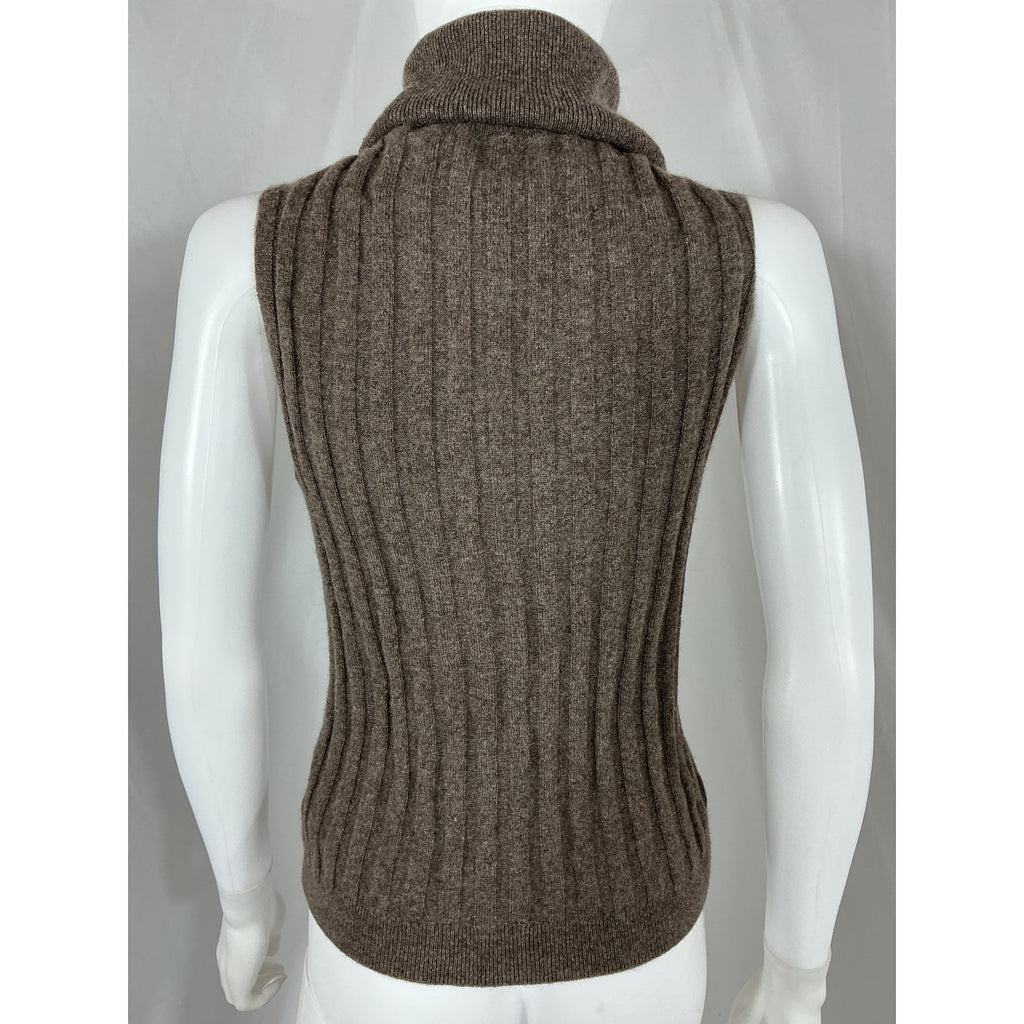 Reformation 'Rowyn' Brown Cashmere Turtleneck Tank Size M