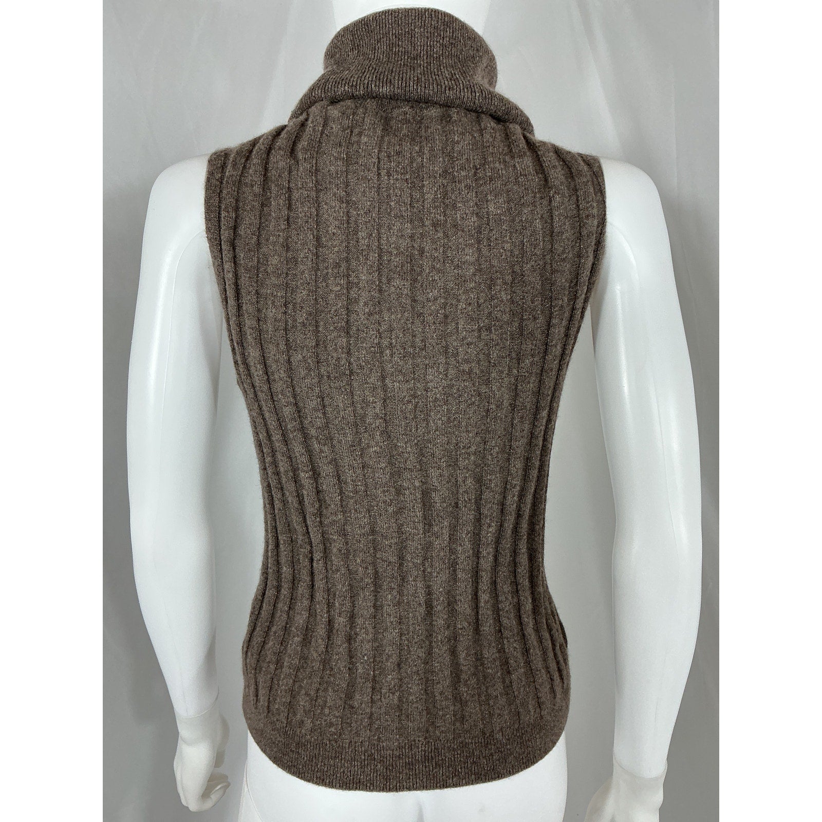Reformation 'Rowyn' Brown Cashmere Turtleneck Tank Size M