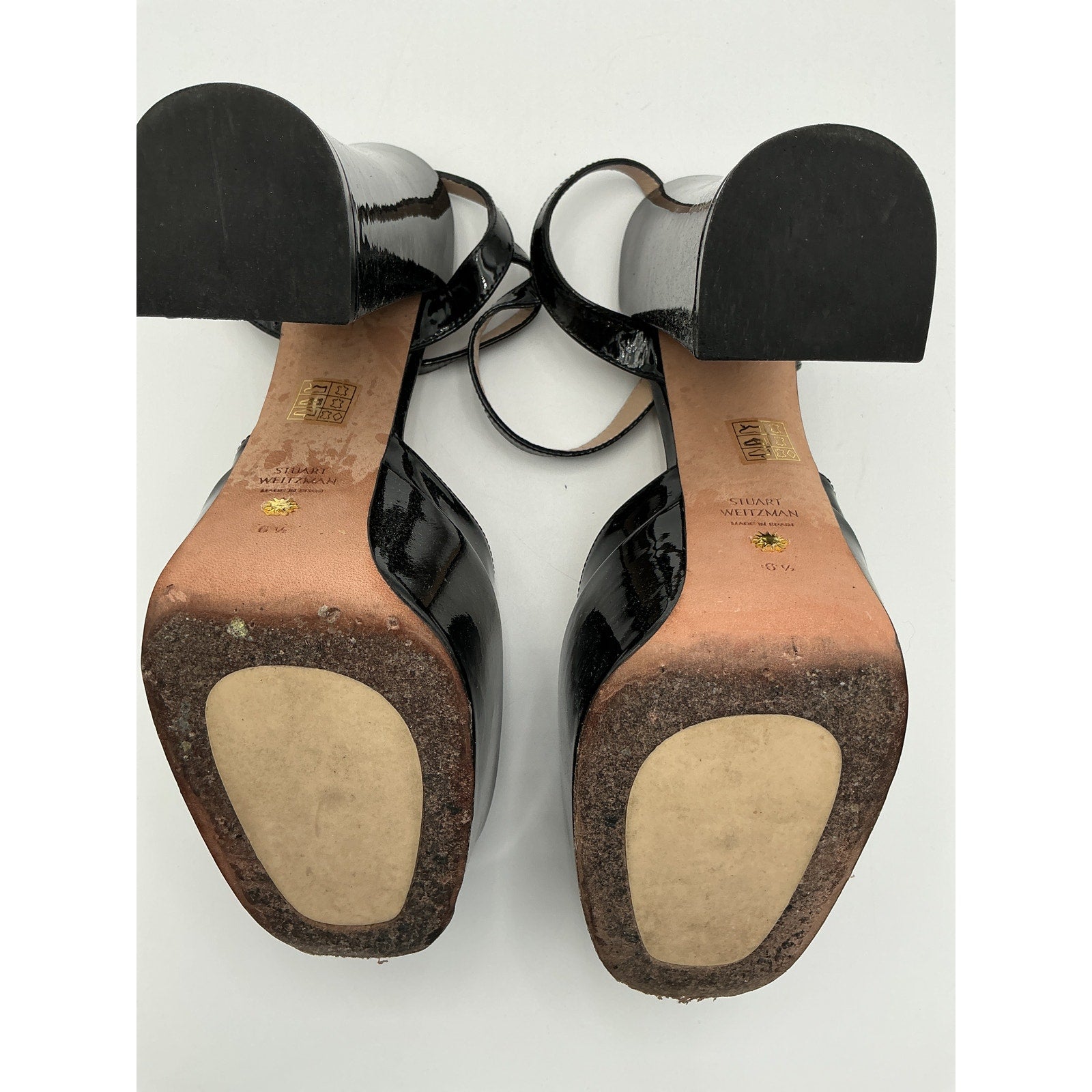 Stuart Weitzman 'Skyhigh' Black Leather Platform Pumps Size 6.5