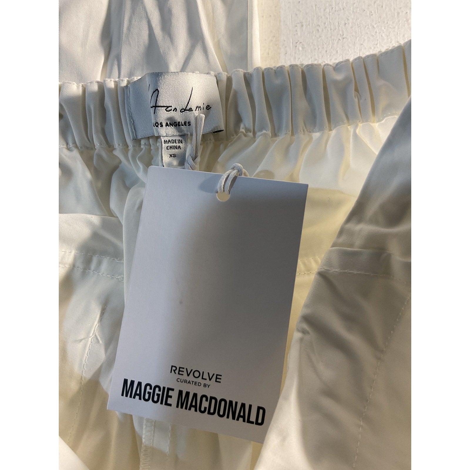 L'Academie x 'Maggie Macdonald Norga' White Poplin Drawstring Pants Size XS - NWT