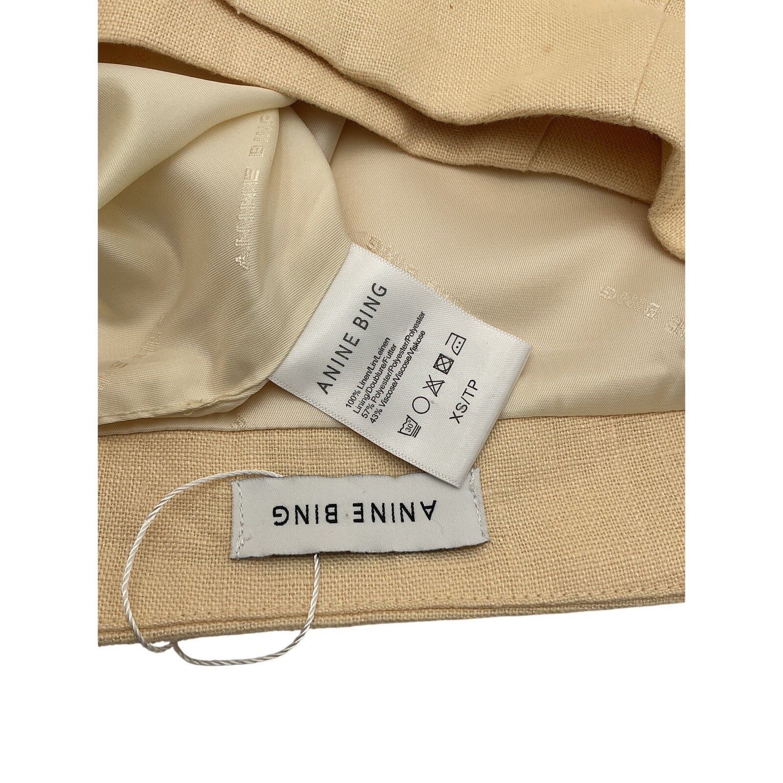 Anine Bing 'Natalia' Beige Linen Skirt Size XS
