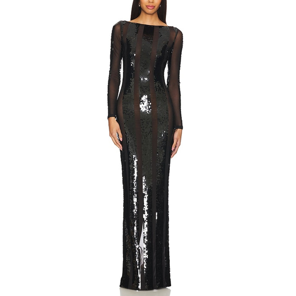 Retrofete 'Elsi Sequin' Black Gown Size L