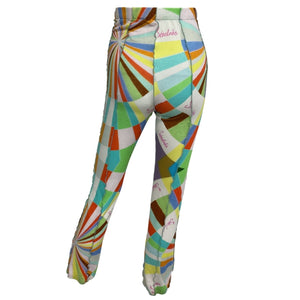 Siedrés Vibrant Multicolor Kaleidoscope-Print Jersey Slim-Leg Pants Size XS