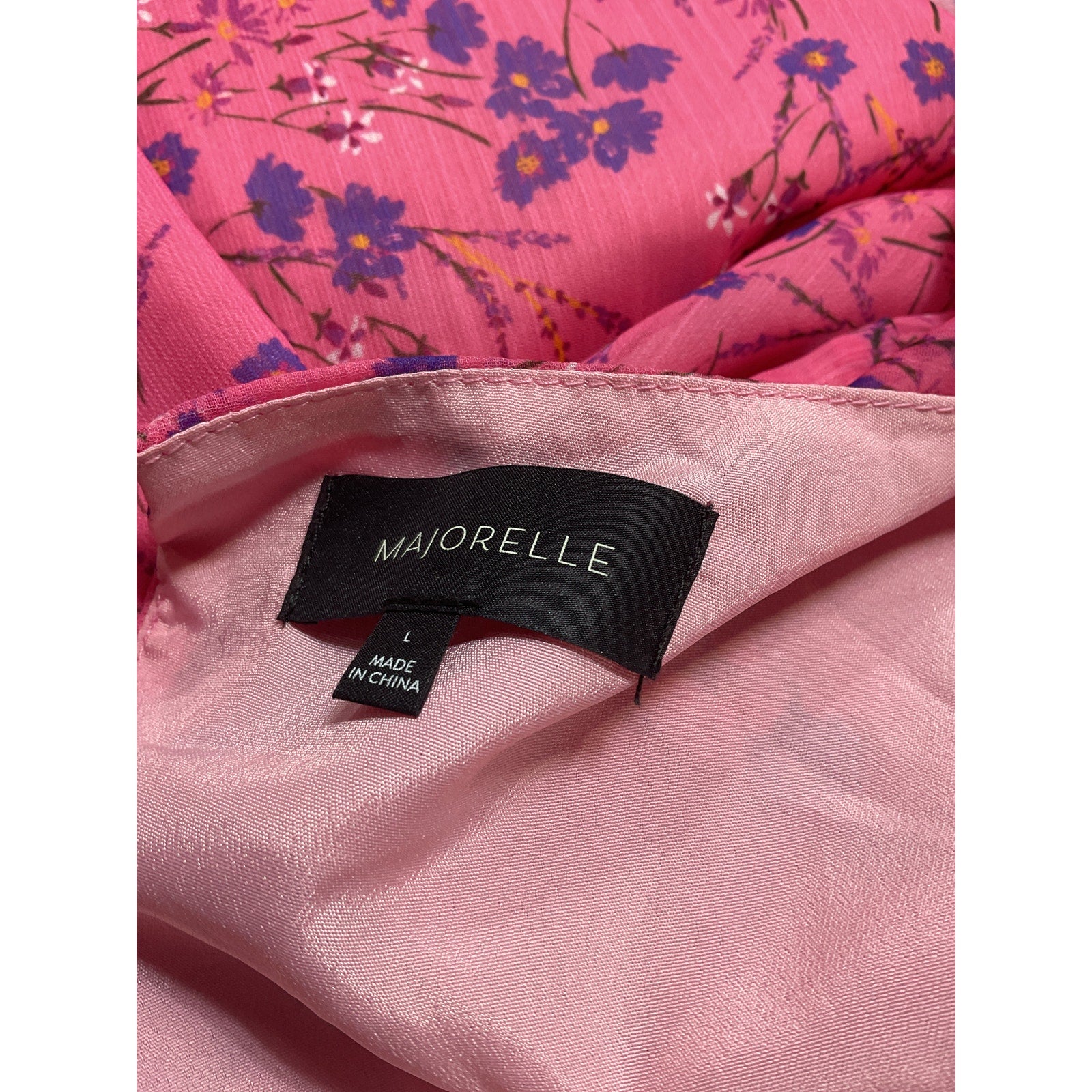 Majorelle 'Elaine' Pink Semi Sheer Midi Dress Size L