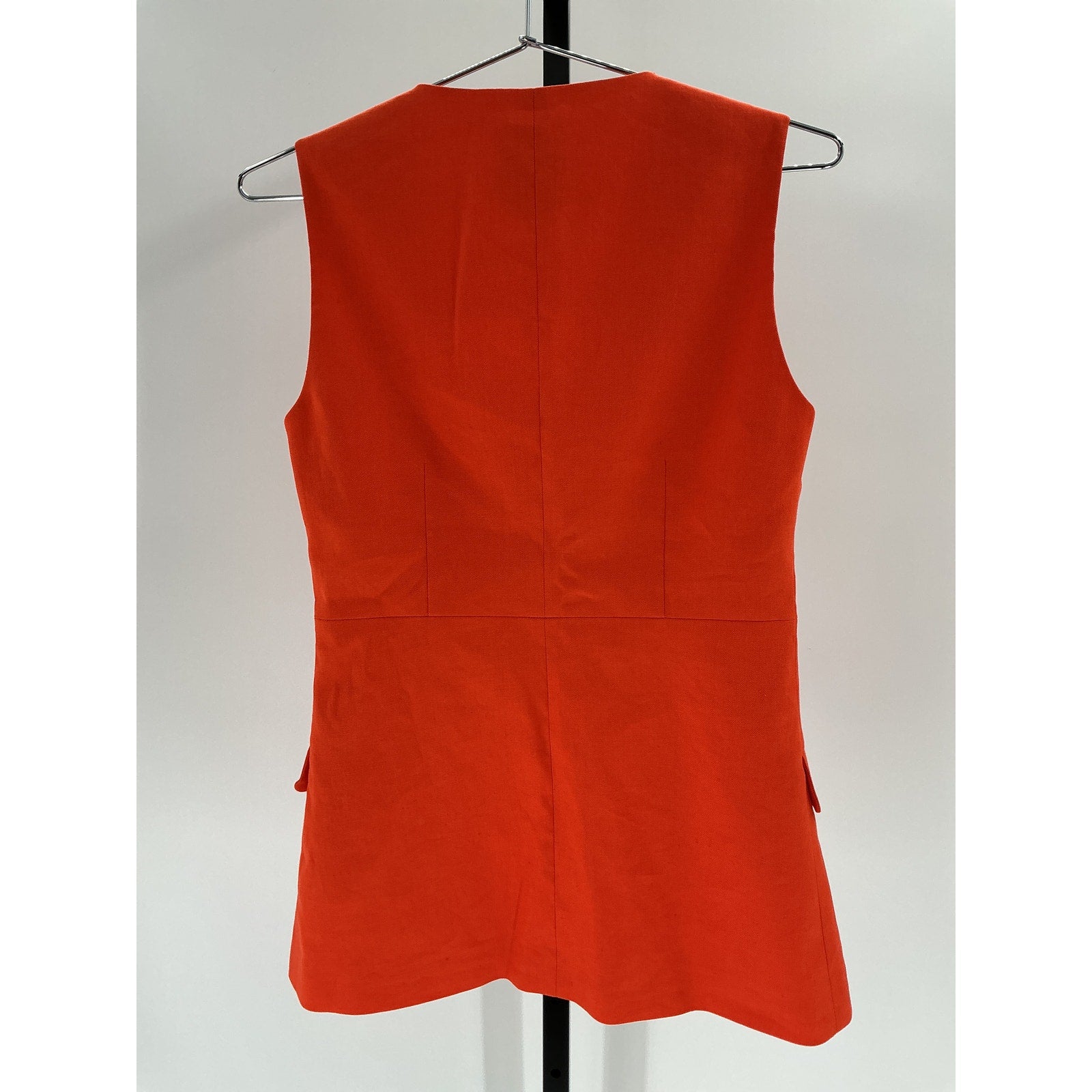 Sandro Sleeveless Orange Linen Jacket Vest Size 34