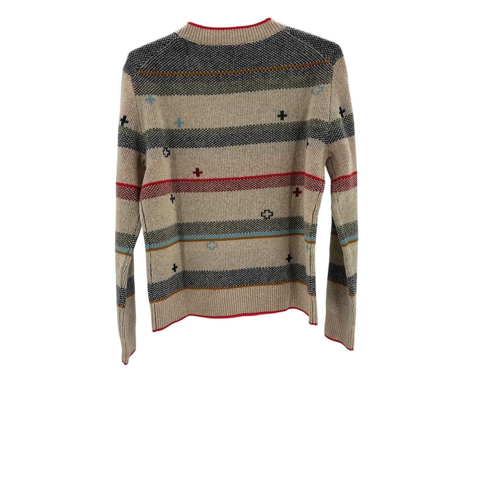 Pendleton 'Graphic' Beige Merino Wool Sweater Size S