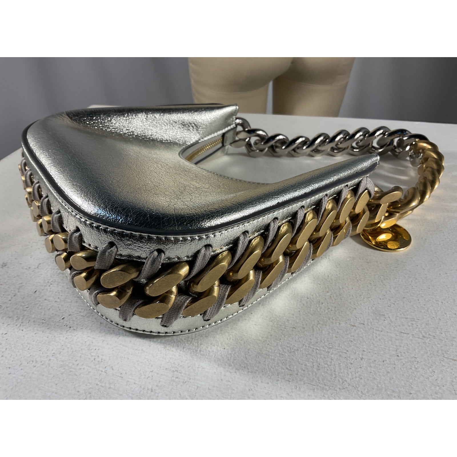 Stella Mccartney 'Eco' Silver Faux Leather Shoulder Bag