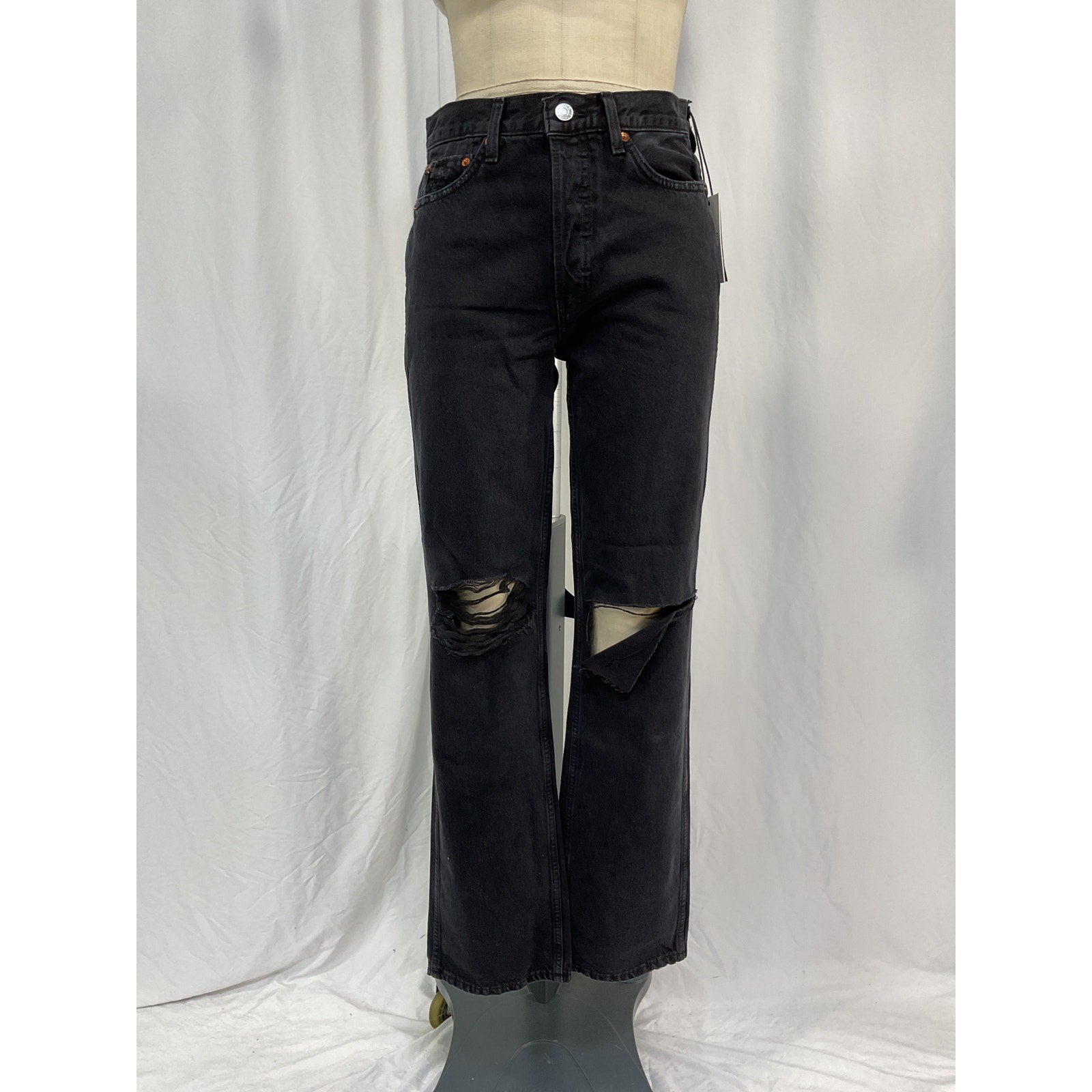 Re/Done Originals Black Cotton High Rise Loose Jeans Size 26 - NWT