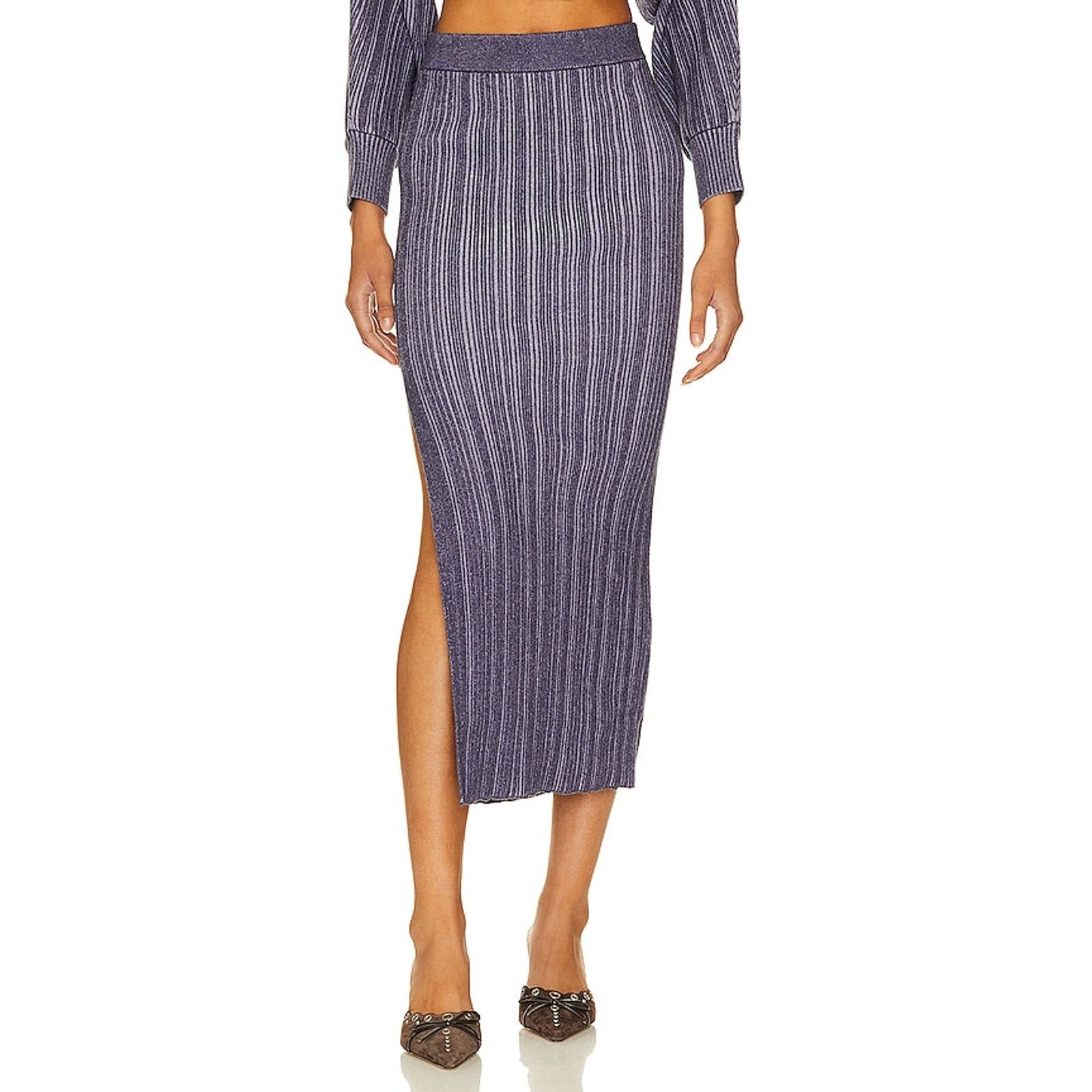 Misa Los Angeles 'Gloria' Blue Cotton Skirt Size M