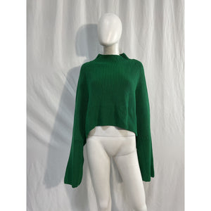L'Academie 'Isolde' Green Polyester Mock Neck Sweater Size S