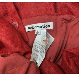 Reformation Linen Sundried Tomato Delia Dress Size 2