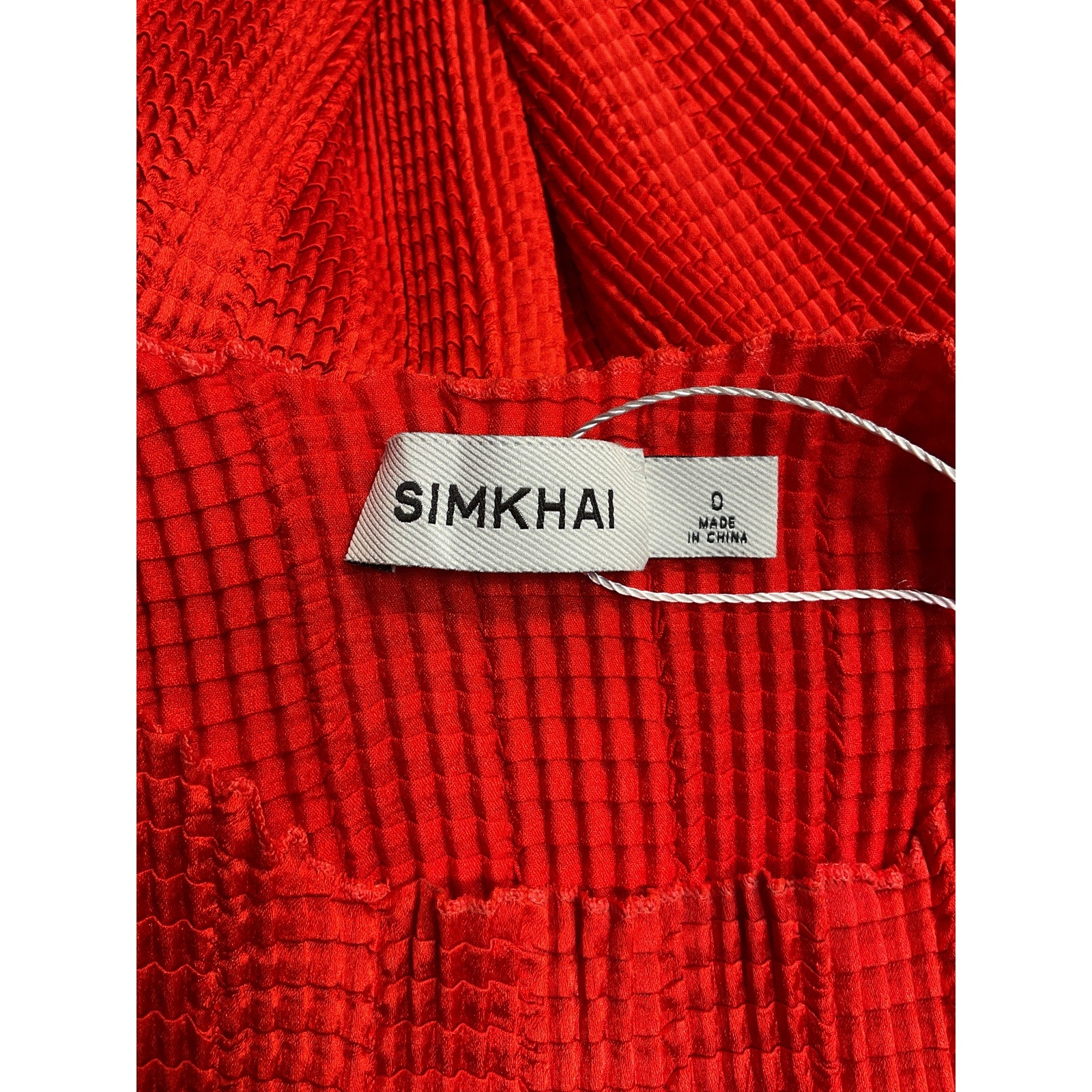 Simkhai 'Carys' Red Polyester Mock Neck Top Size 0