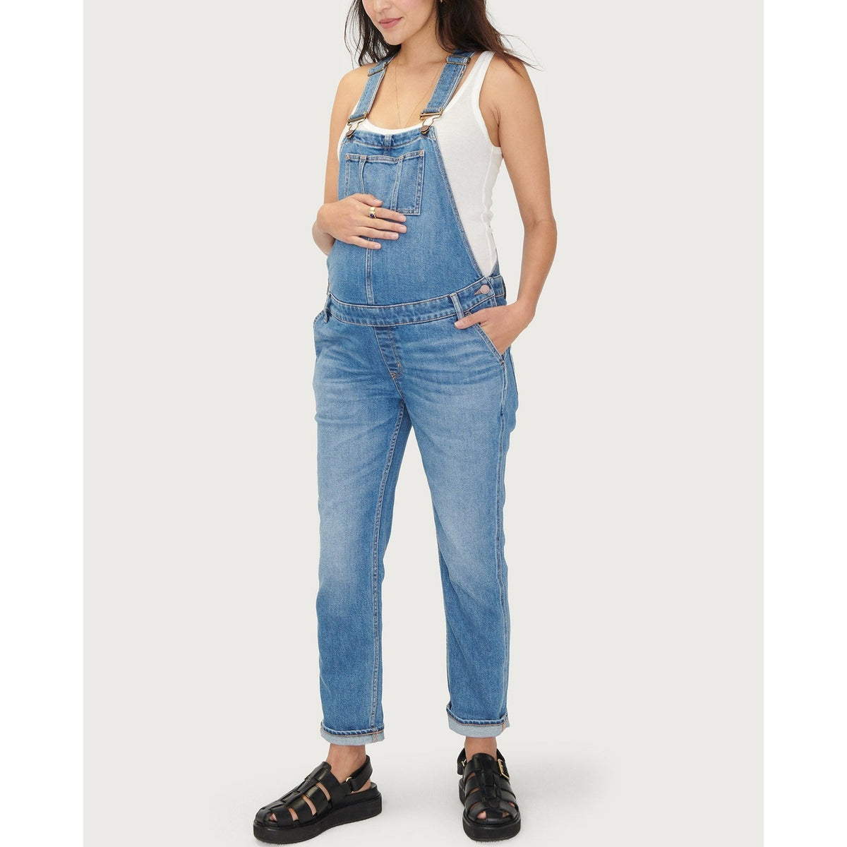 Hatch 'The Denim' Blue Cotton  Maternity Overall Denim Jean Size S