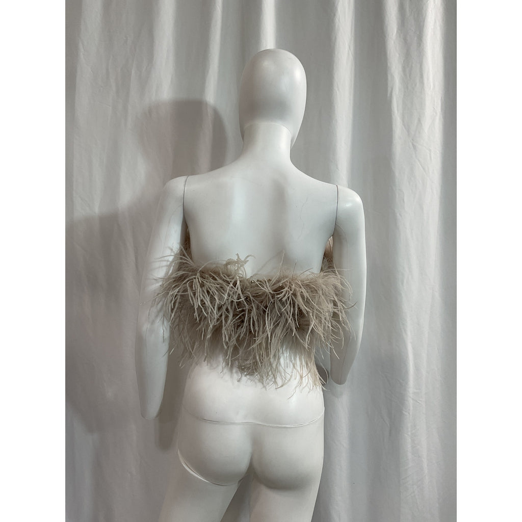 Lamarque 'Zaina' White Feathered Top Size XS