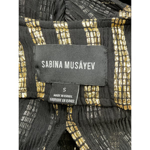 Sabina Musayev 'Dragonfly' Black Polyester Dress Size S