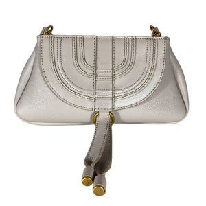 Chloé Leather Marcie Small Grey Shoulder Bag