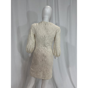 Maje 'Richet' White V Neck Sequined Mini Dress Size 36