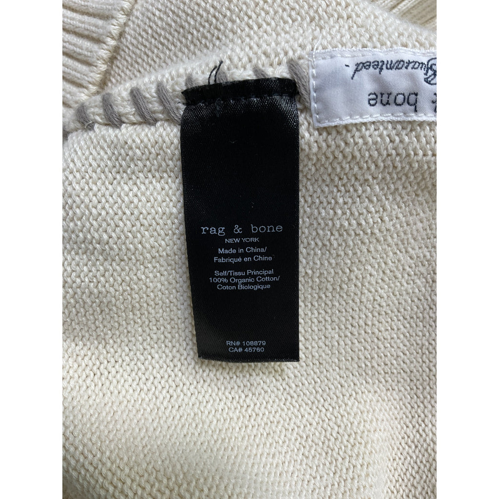 Rag & Bone 'Clarkson' Cream Cotton Sweater Size L