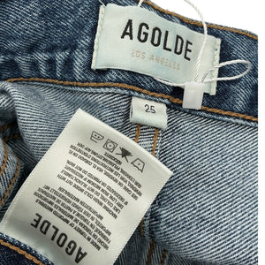 Agolde Vintage Blue 90s Crop Hooked Denim Jeans Size 25