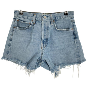 Agolde Frayed Blue Parker Long Shorts Size 27