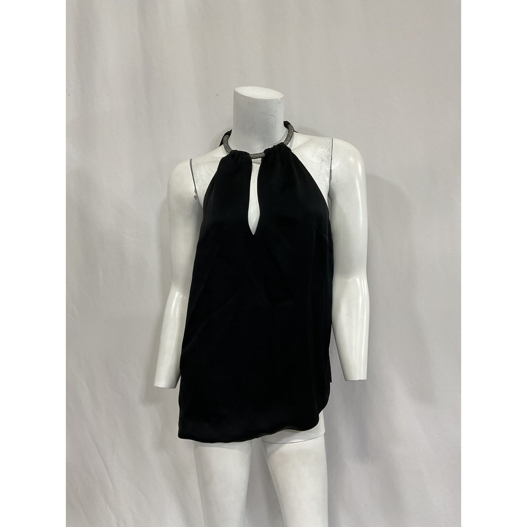 Veronica Beard 'Kusumi' Black Halterneck Sleeveless Top Size 6