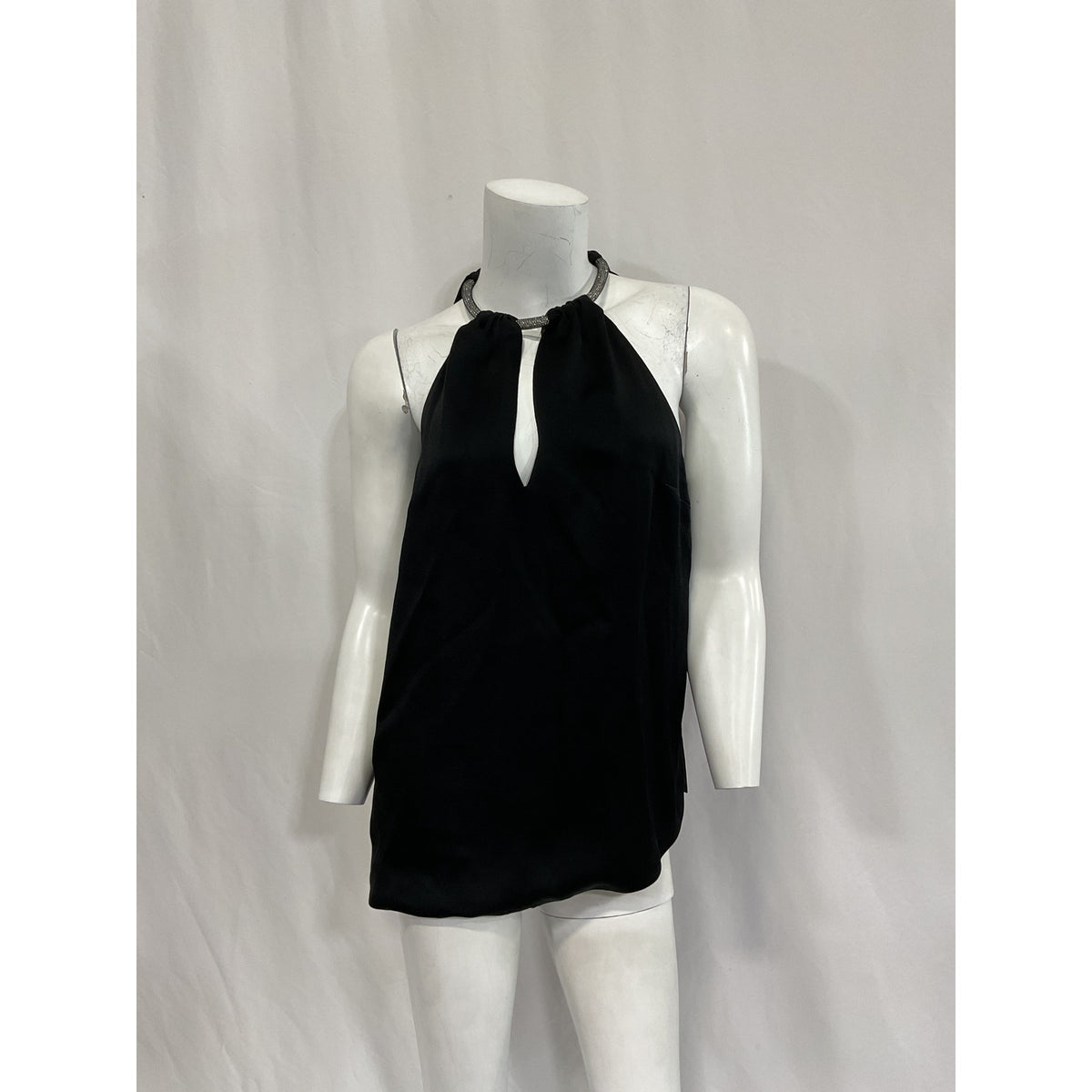 Veronica Beard 'Kusumi' Black Halterneck Sleeveless Top Size 6