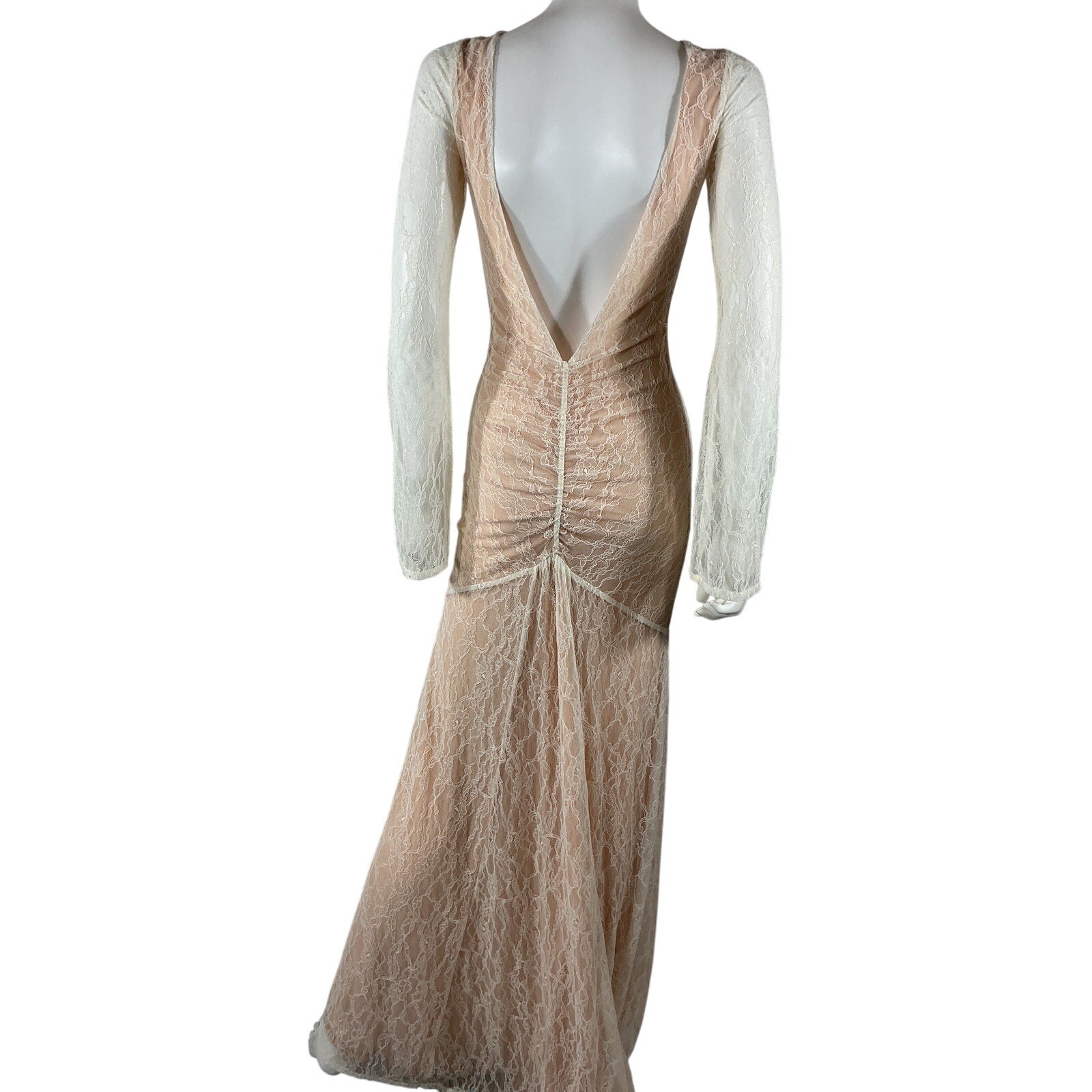 Stone Cold Fox 'Luna' Cream Nylon Gown Size XS