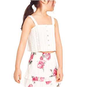 Loveshackfancy Floral Paradise Pink Juniper Skirt Size 2-3 Y