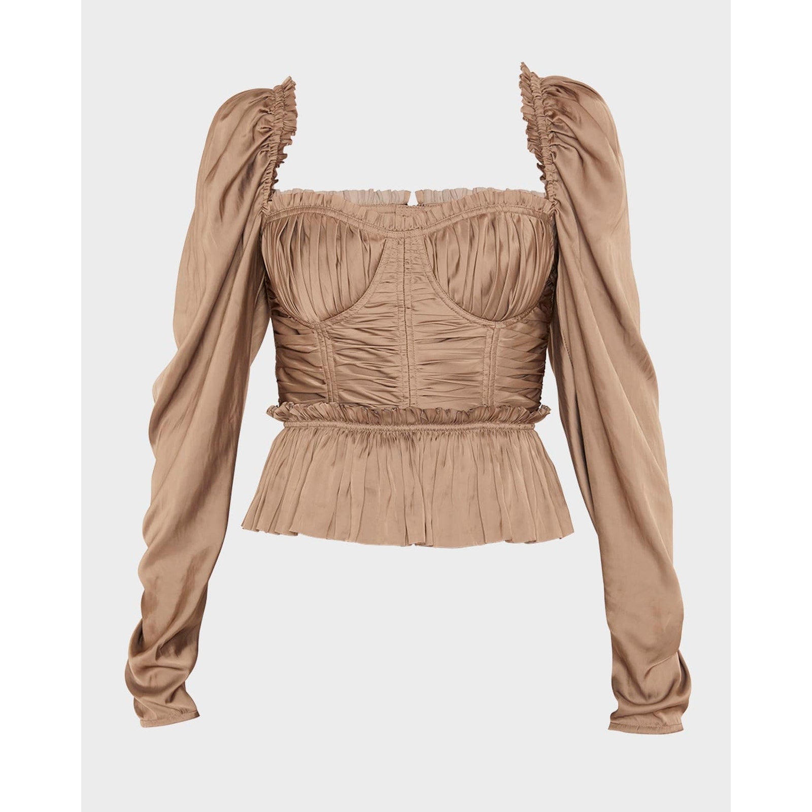 Ulla Johnson 'Mia' Brown Long Sleeve Blouse Size 2