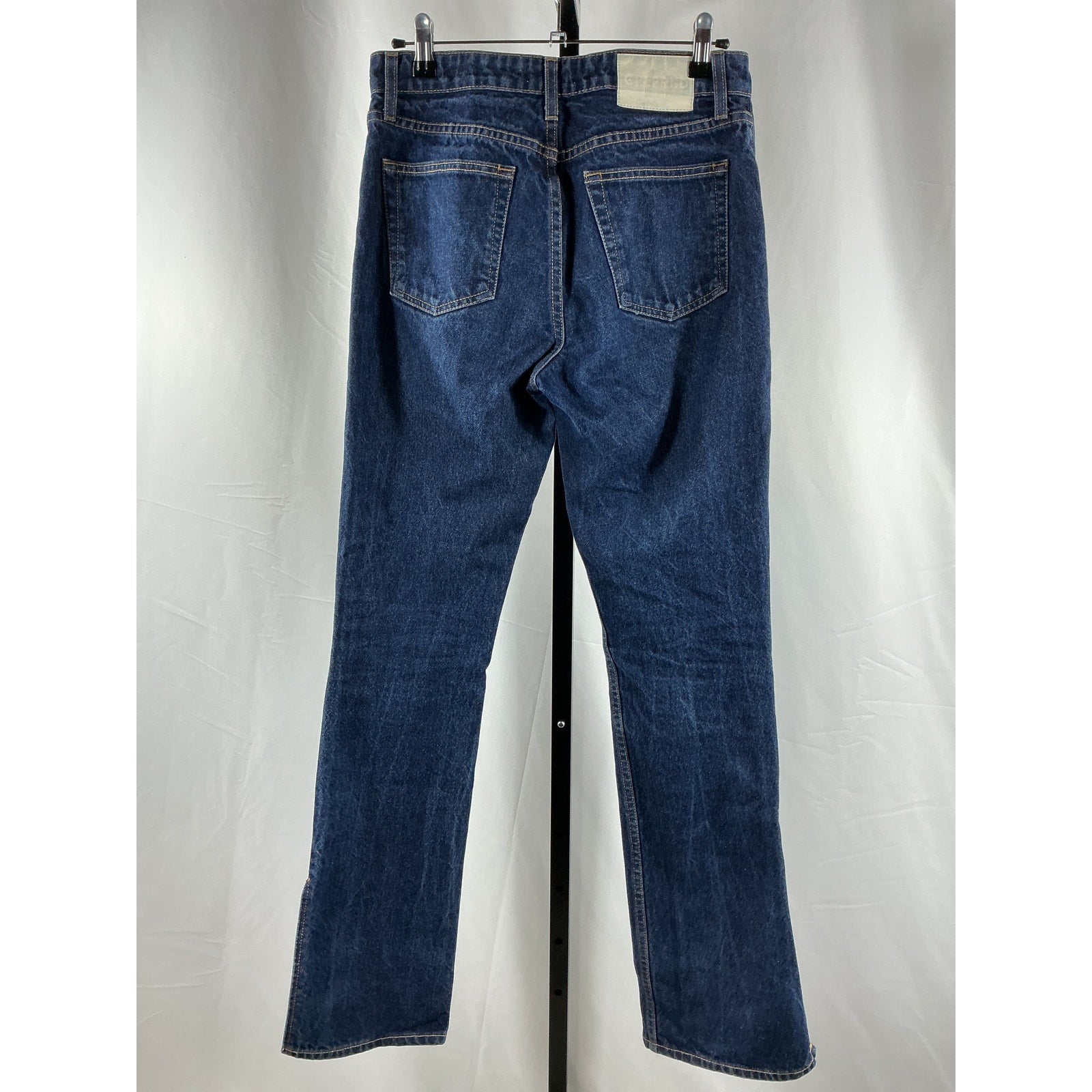 Grlfrnd 'Hailey' Blue Cotton Low Rise Slim Boot With Slit Hem Denim Jean Size 26