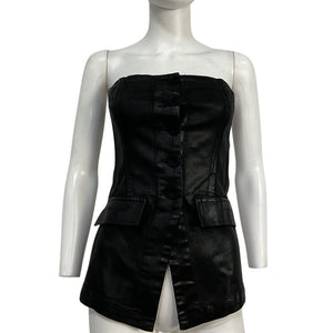Favorite Daughter Sleek Black Phoebe Bustier Top Size 2