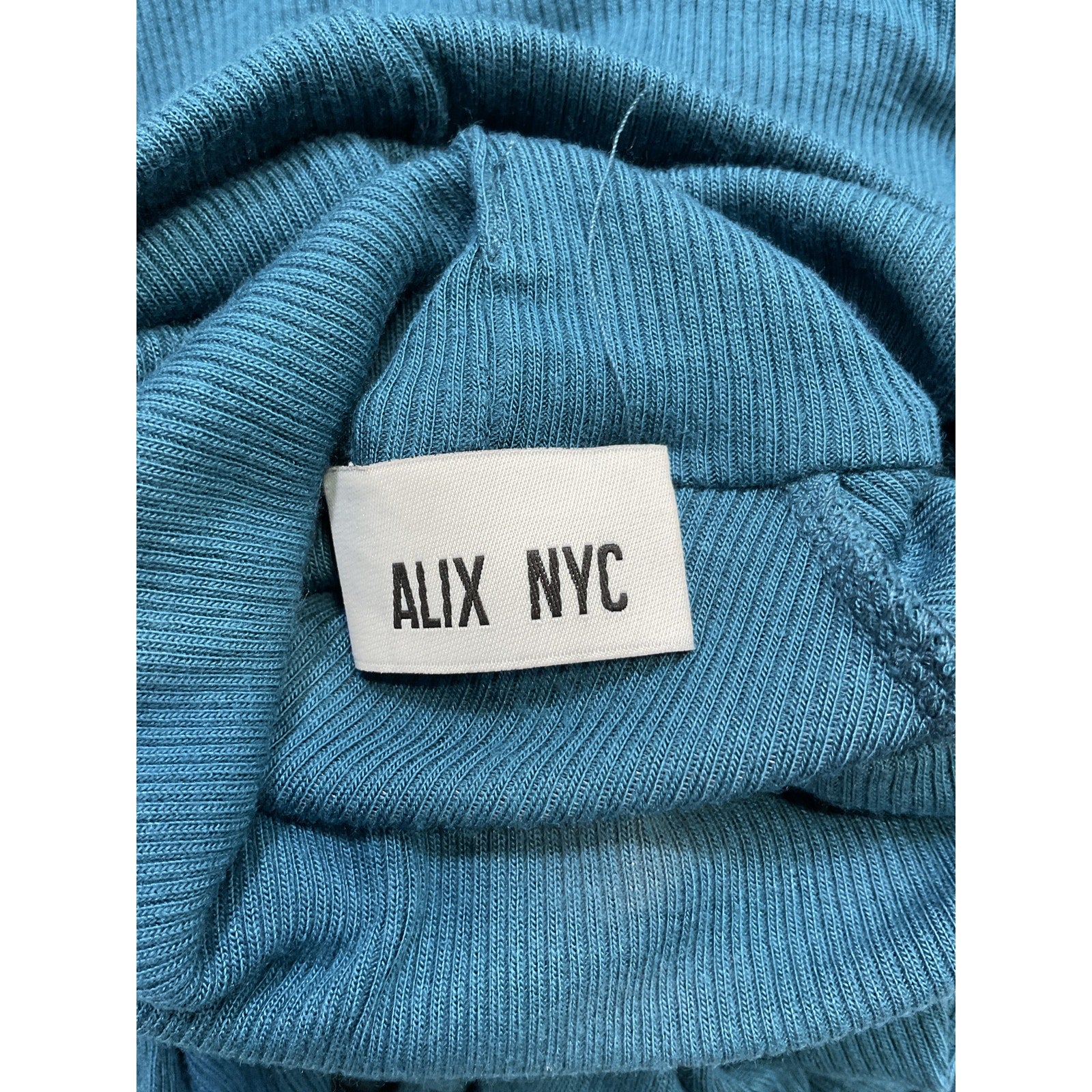 Alix Nyc 'Clarkson' Blue Turtleneck Front Cut Out Midi Dress Size XS