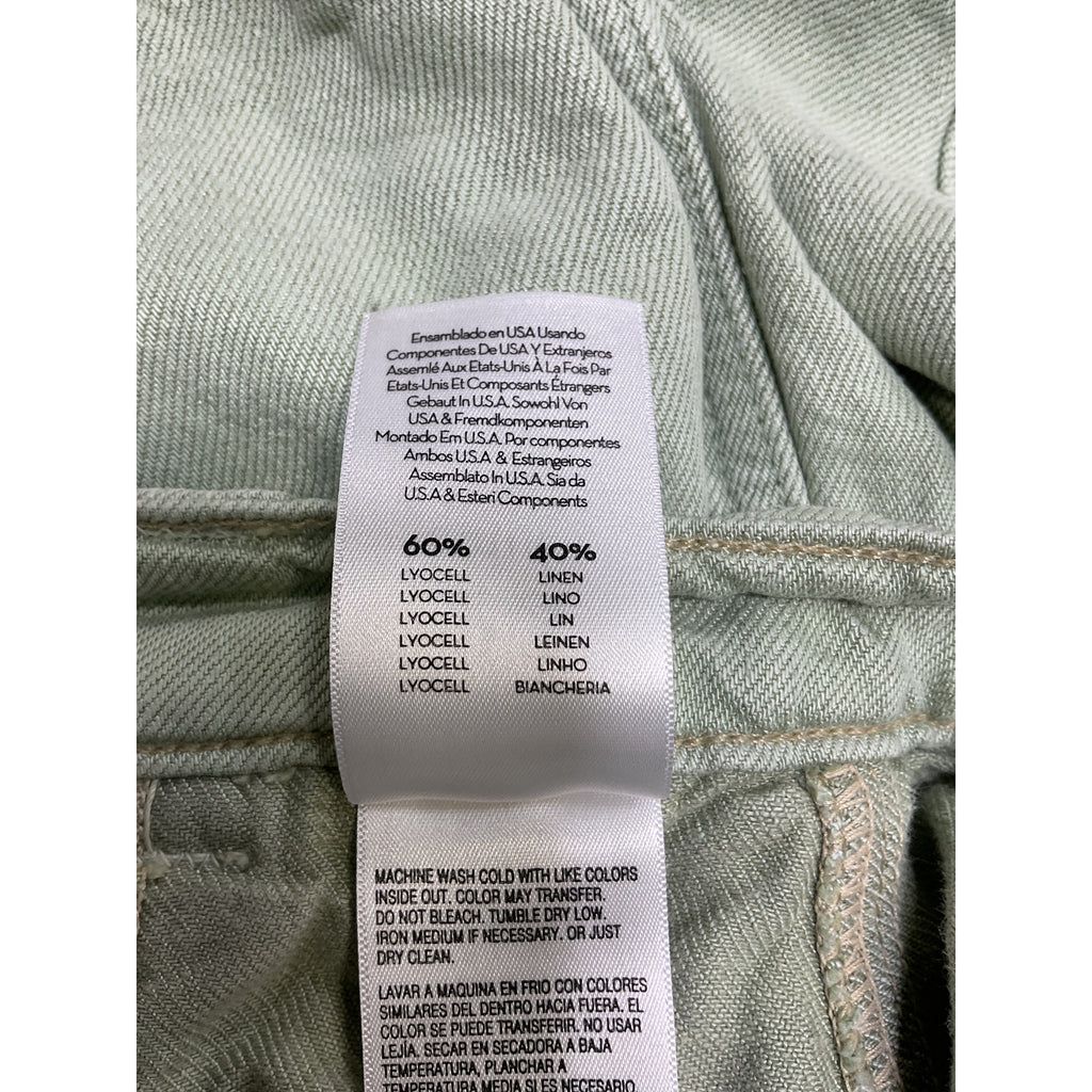 Mother The Patch Pocket 'Chute' Green Lyocell Flood Pant Size 23