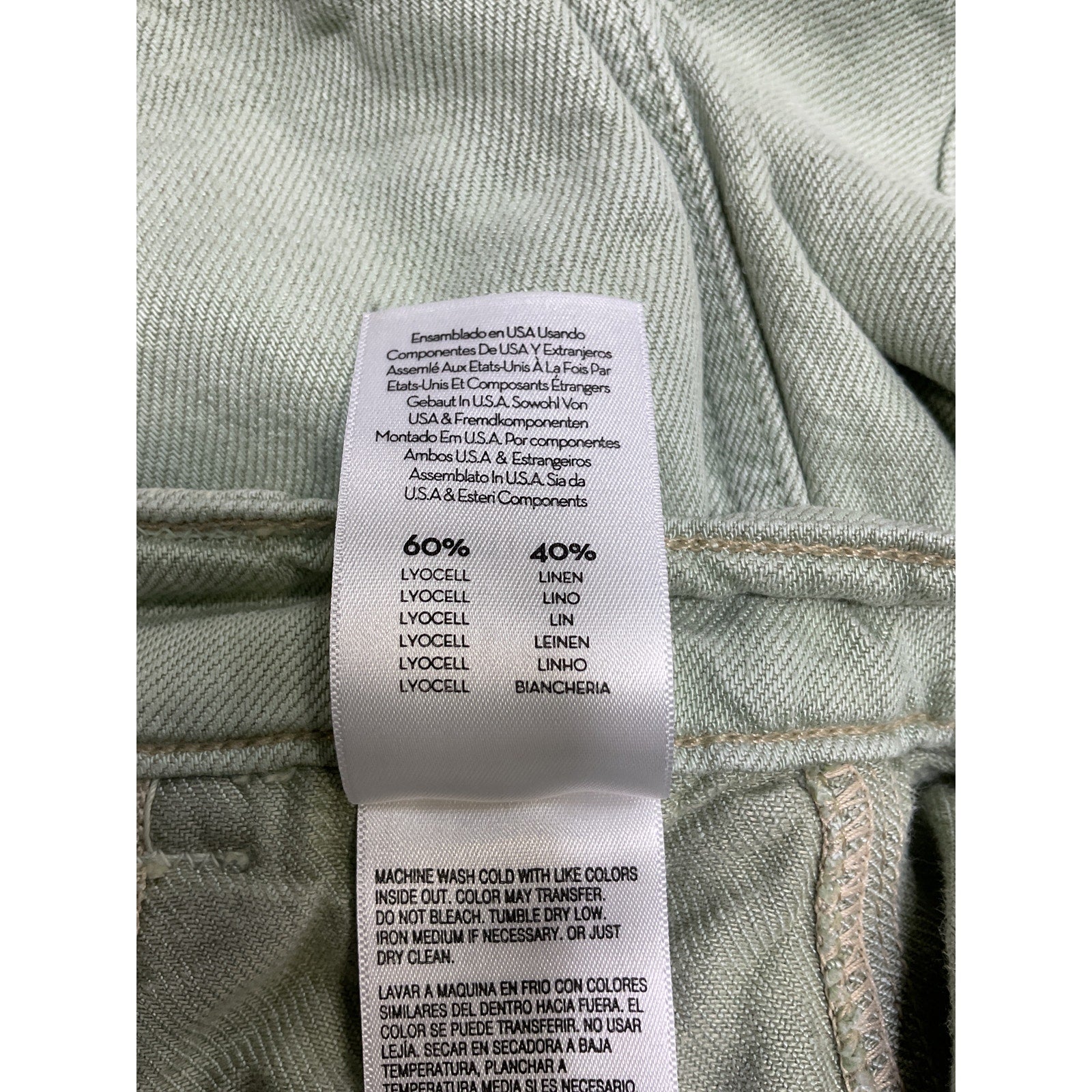 Mother The Patch Pocket 'Chute' Green Lyocell Flood Pant Size 23