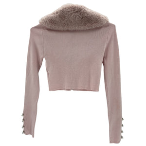 Majorelle Faux Fur Pink Laurel Cardigan Size XS