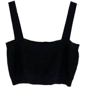 Loulou Studio Ribbed Black Senna Tank Top Size L