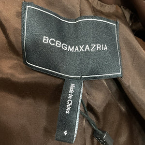 Bcbgmaxazria Sleek Chocolate Double Breasted Blazer Size 4 NWT