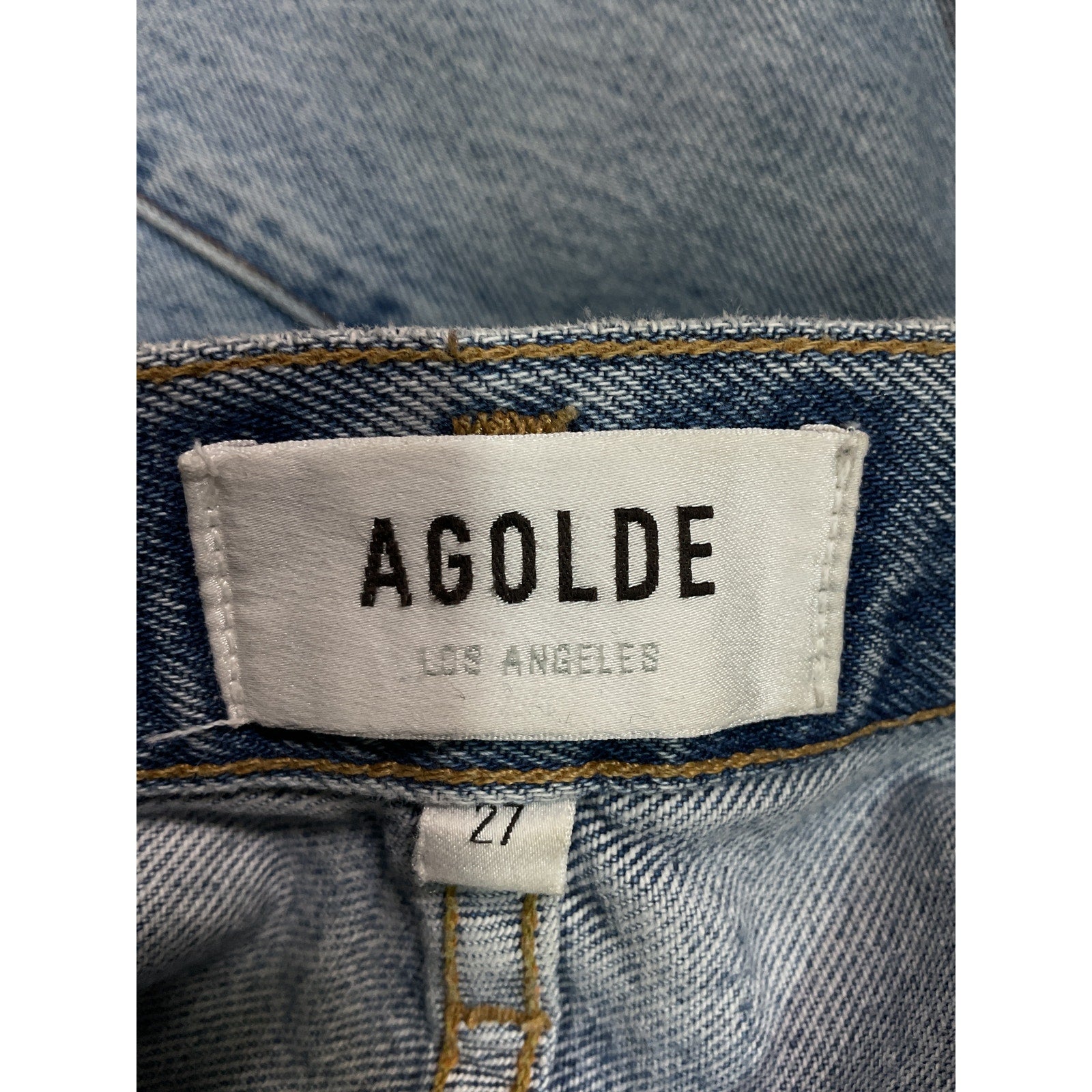 Agolde 'Pieced' Blue Angled Denim Jeans Size 27