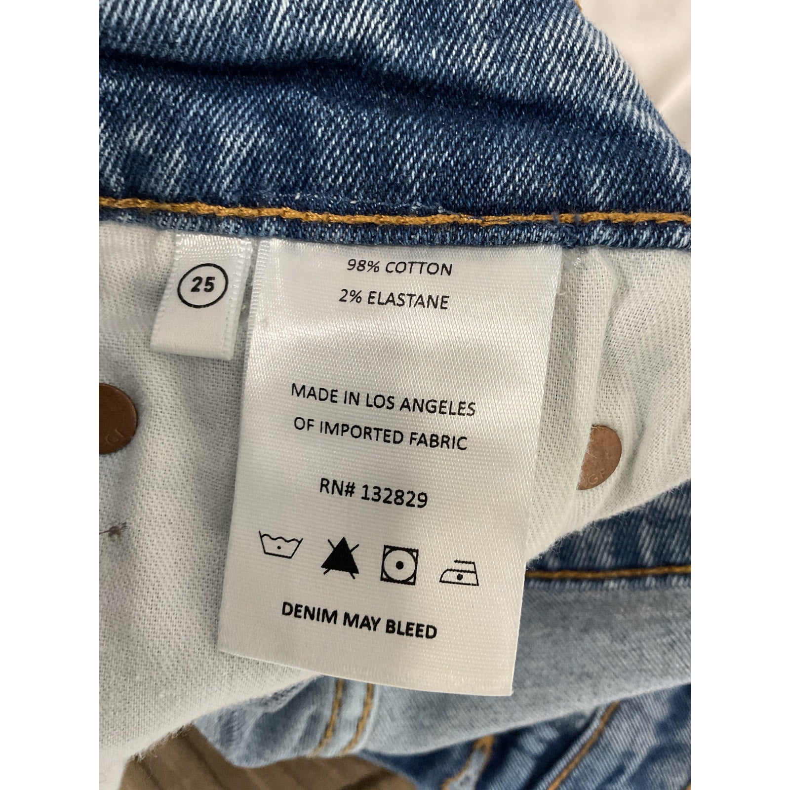 Grlfrnd 'Cassidy' Blue Mid Rise Straight Denim Jean Size 25