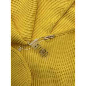Cult Gaia Ribbed Yellow Enzo Midi Dress Size S
