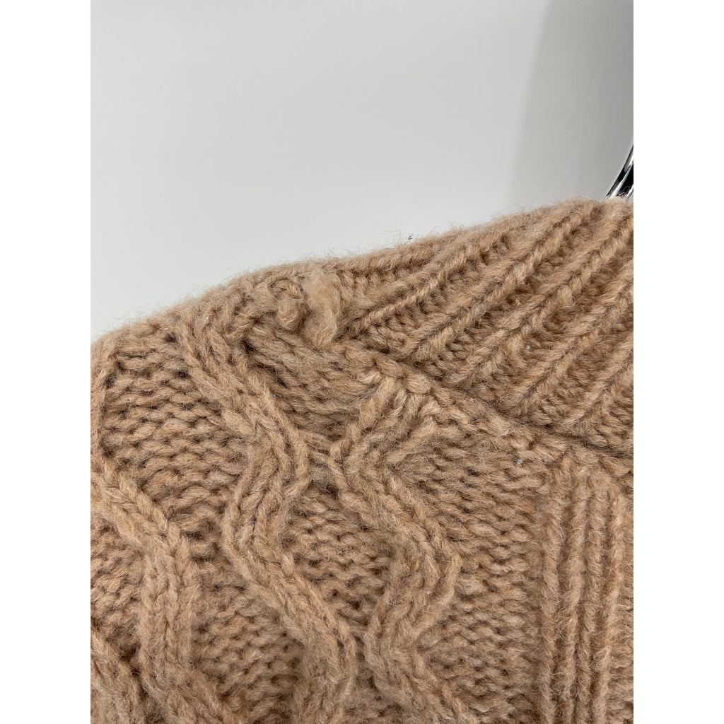 Favorite Daughter The Oversized Tan Wool Cable Sweater Size S / 1